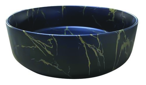 Vasque ronde à poser NAMI en céramique Ø34,6 x H. 11,4 cm - Marbre noir